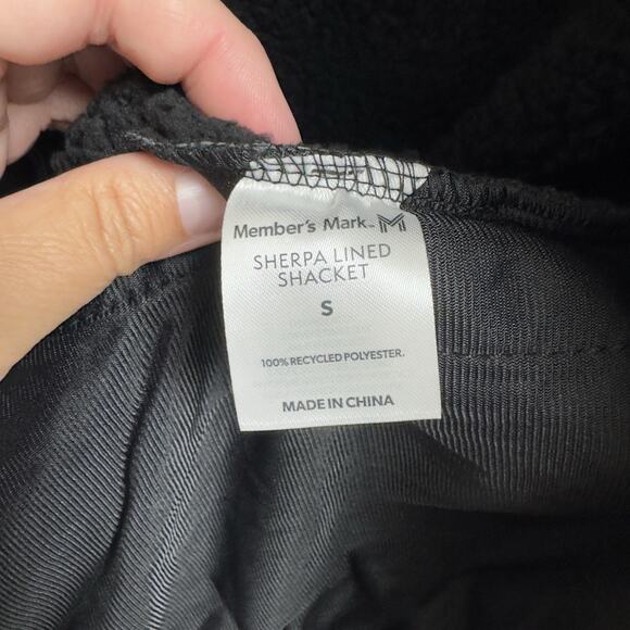 Member's Mark Men's Sherpa Lined Shacket Size Small Grey Buffalo Plaid - Picture 7 of 10